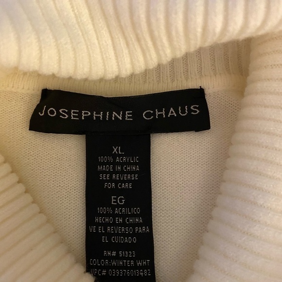 Josephine Chaus sweater, winter white, turtleneck, size XL - Picture 3 of 5